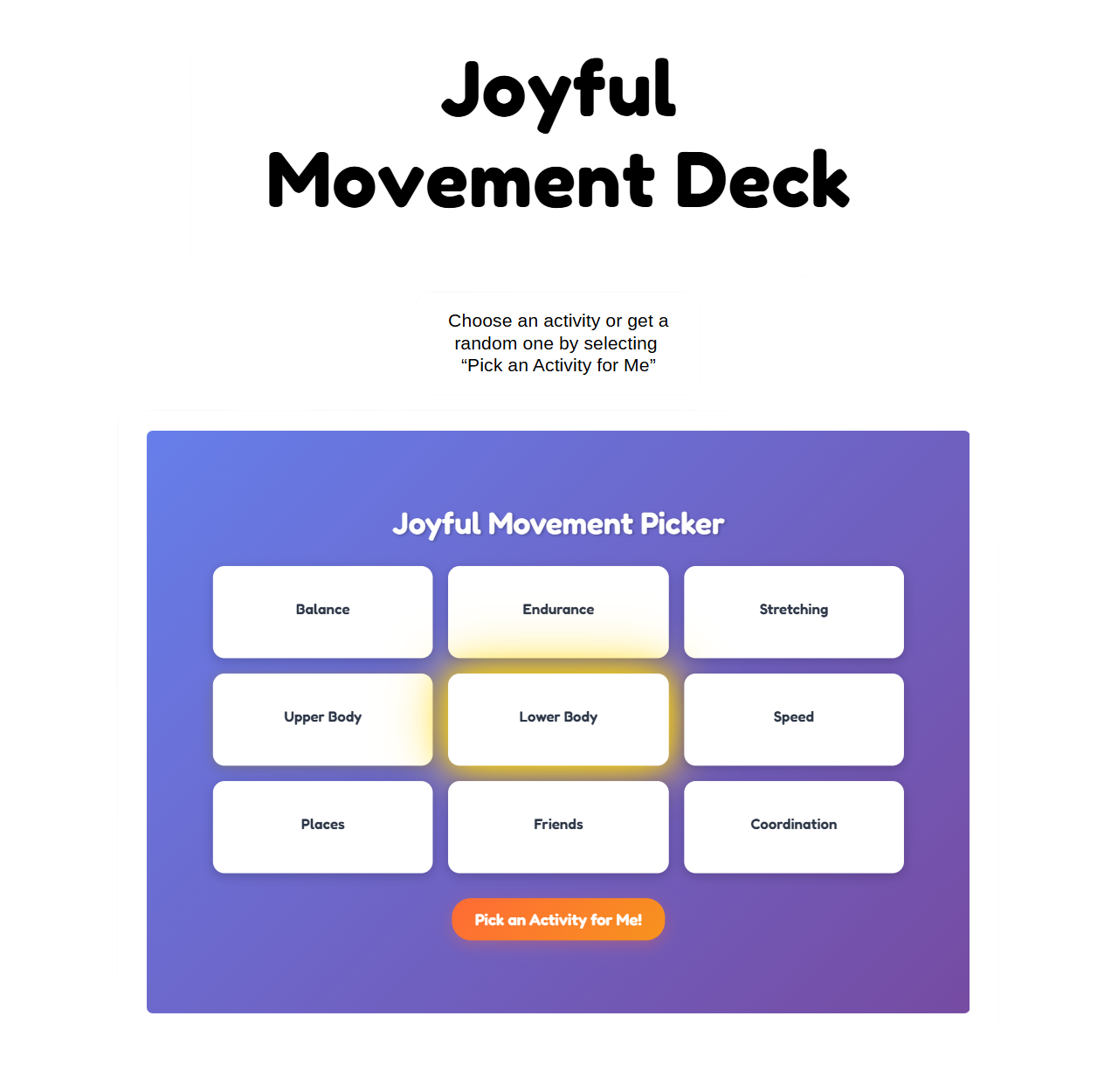 Joyful Movement Deck